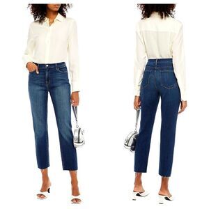 L'Agence Sada Cropped High-rise Slim-leg Jeans York Size 24 Raw Hem